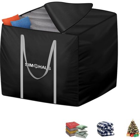 Housse de rangement pour coussins de jardin 80x80x90cm, imperméable, 500L (1/5)