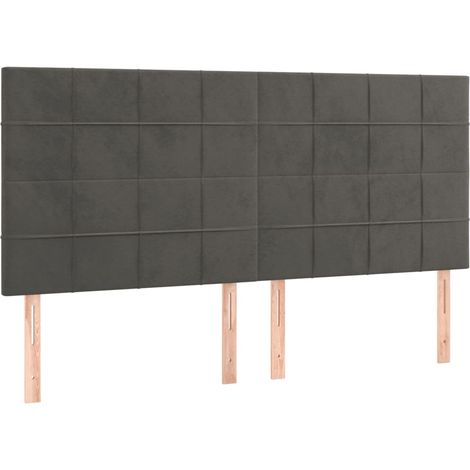 Maison Exclusive - Cabecero Terciopelo Gris Oscuro 180x5x118/128
