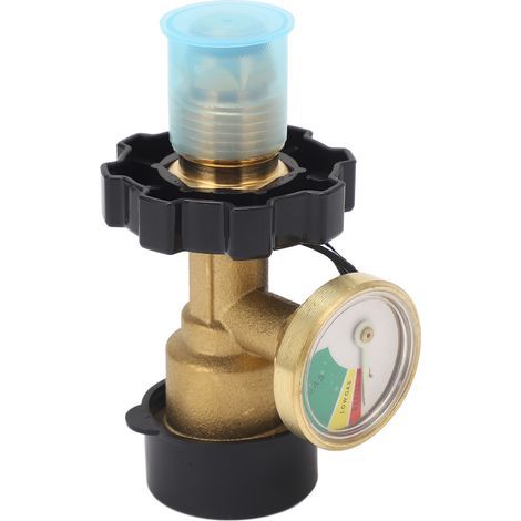 POL gas tank adapter, LP to QCC1 service valve with gauge (1/5)