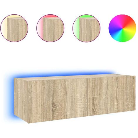 Maison Exclusive - TV-Wandschrank mit LED-Leuchten Sonoma-Eiche 1
