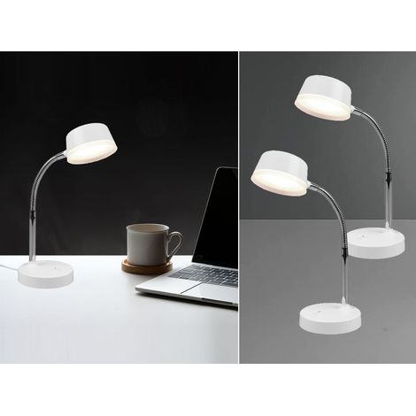 LED Schreibtischleuchten 2er SET flexibel, Kunststoff Weiß, 34cm hoch (1/5)
