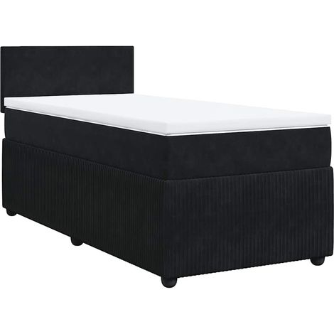 Maison Exclusive - Cama box spring con colchón terciopelo negro 9 (1/5)