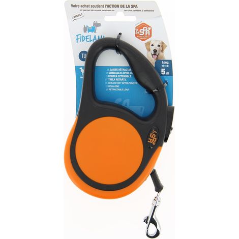 laisse retractable SPA orange - Fidelami