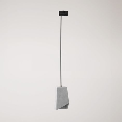 Creative Cables - Suspension sur rail avec abat-jour en prisme de béton - Ampoule non incluse