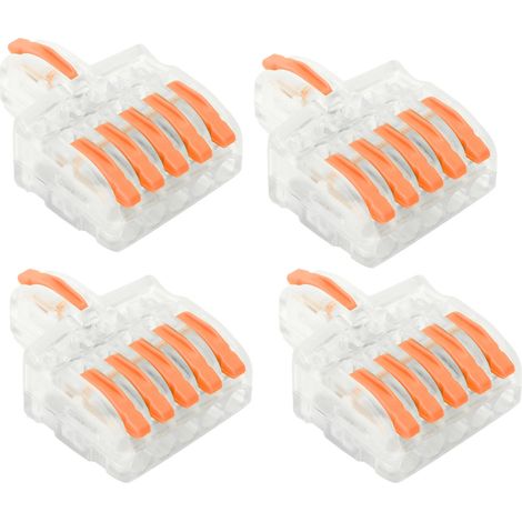 20 connecteurs rapides pour fils SPL, borniers en T, répartiteurs de lignes pour conducteurs en cuivre 5 en 1 (orange) (1/5)