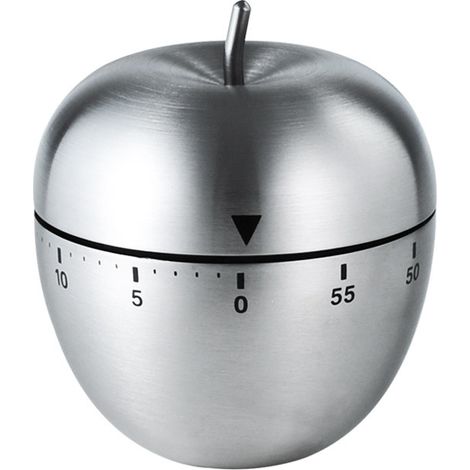 Minuterie Cuisine Minuteur Forme de Pomme Alarme de Rotation Mécanique Manuelle Kitchen Timer Acier Inoxydable (1/5)