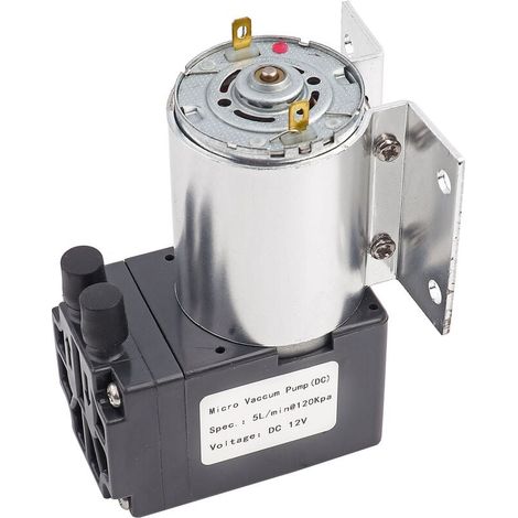 Minibomba de vacío de presión negativa de 12 V CC, 5 l/min, 120 kPa, con soporte (1/4)