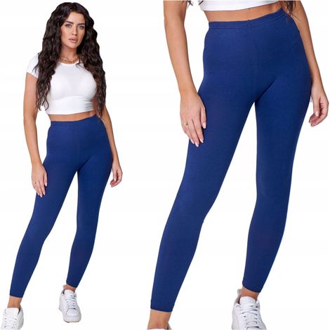 Leggings de sport longs pour femmes, bleu marine lisses, taille M (1/3)