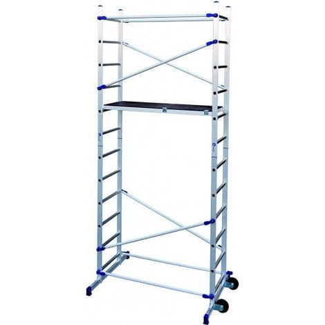 Trabattello in alluminio con altezza di lavoro 436 cm e piano antiscivolo 41x143 cm PINNA CLIC