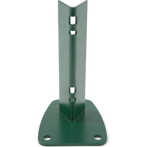 Filiac – Platine pour poteau à encoches – Acier thermolaqué – Dimensions 11x13cm – Pour fixation sur muret ou dalle béton – Couleur gris