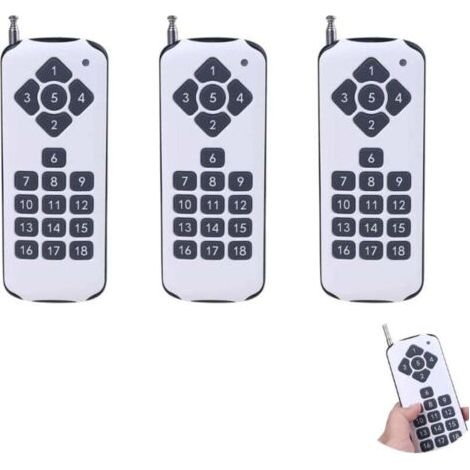 3 pc Accessoires pour outils multifonctions - Télécommande RF ASK 18 canaux 433 MHz 18 touches, émetteur sans fil haute puissance pour alarme de commutation - (Couleur : blanc)
