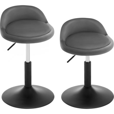 Barhocker 2er Set, Barstuhl mit Rückenlehne, drehbar Thekenstuhl, Schminkhocker höhenverstellbar, Bürohocker Drehhocker aus Samt, für Wohnzimmer Schlafzimmer, Dunkelgrau