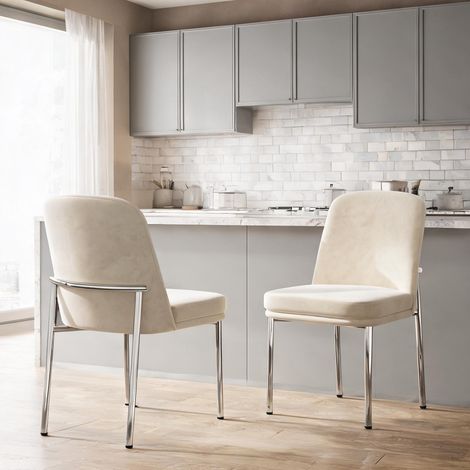 Set de 2 chaises de table avec assise capitonnée et piètement (1/5)