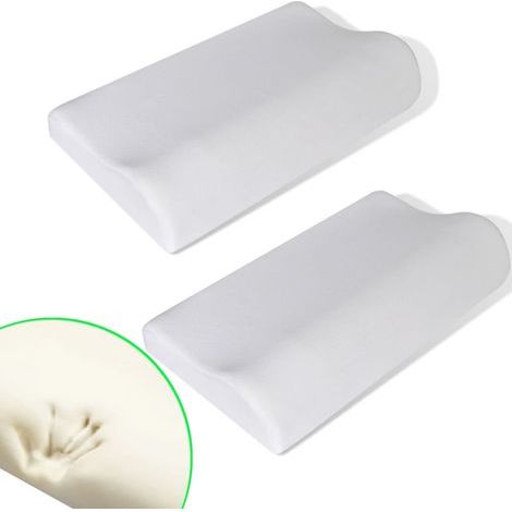 Vidaxl – Lot de 2 oreillers ergonomiques en mousse à mémoire de forme – Soutien cervical – Récupération rapide de forme – Confort optimal pour sommeil réparateur (1/5)