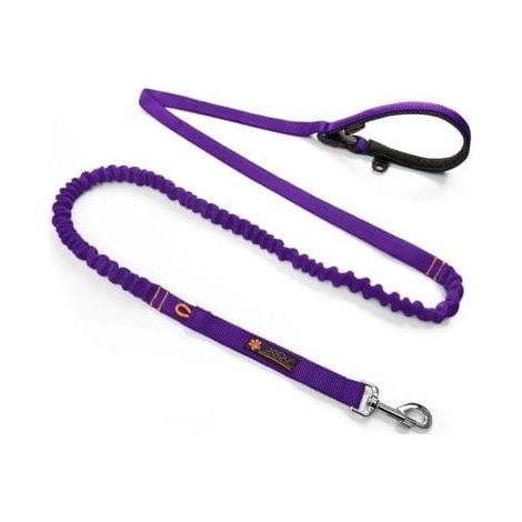 Laisse JoQu® Two Runners avec amortisseur, violette