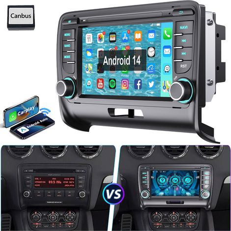 Autoradio Android 14 2+32G Carplay GPS NAVI BT WIFI RDS pour Audi TT 8J 2006-2014