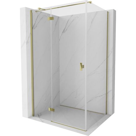 Mexen Mist-H T cabina doccia con porta a battente sinistra 100 x 80 cm, trasparente, oro - 8A5T-100-080-50-00-L (1/5)