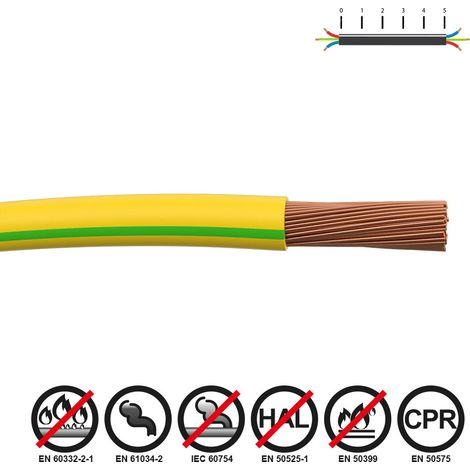 Câble Renforcé Sediles 2.5mm Sécurité Incendie, Sans Halogène, Bicouleur - Sediles (1/2)
