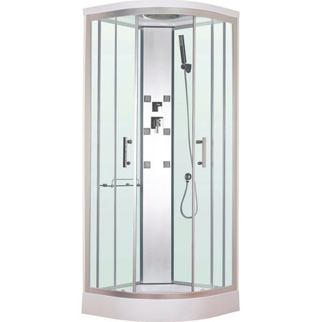 ONDEE - Cabina de ducha hidromasaje MERIDA - En kit - cuarto de círculo 80cm (1/2)