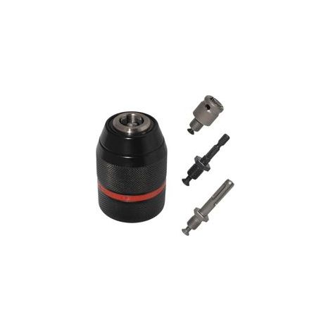 Mandrin autoserrant SDS en métal Adaptateur de mandrin hexagonal Envergure : 1,513 mm Filetage intérieur du mandrin : 1/2" 20 UNF Diamètre extérieur du mandrin SDS : 42,9 mm Pour