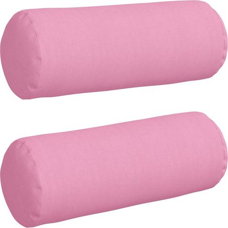 Maison Exclusive - Cuscini a rullo 2 pcs Rosa Ø 25 x 70 cm Tessuto