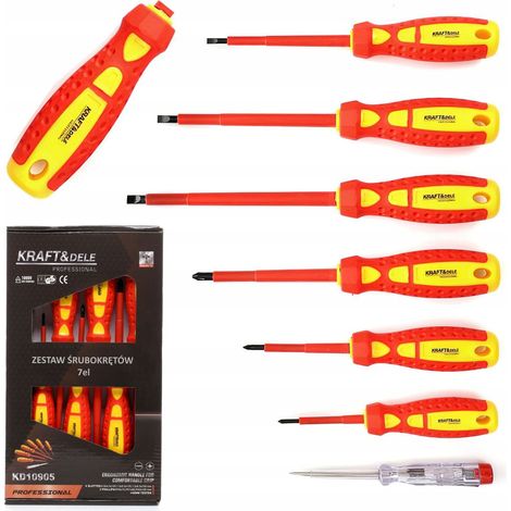 Ensemble de 7 tournevis électriques isolés Kraft&Dele (1/5)