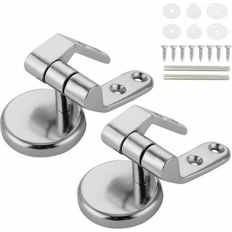 2pcs Toilet Seat Hinge Replacement Fixings Zinc Alloy Toilet Seat Hinge for Wood Resin MDF Toilet Seat (1/5)