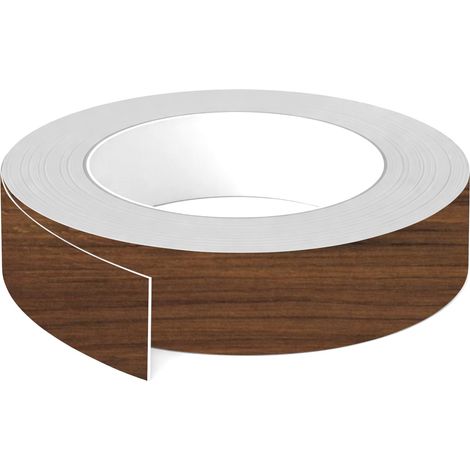 1x Bande de chant ABS sans colle 23 mm x 5 m épaisseur 0,8 mm facile à appliquer bricolage étagère meuble panneau plan de travail bois stratifié, Noyer Warmia brun (1/3)