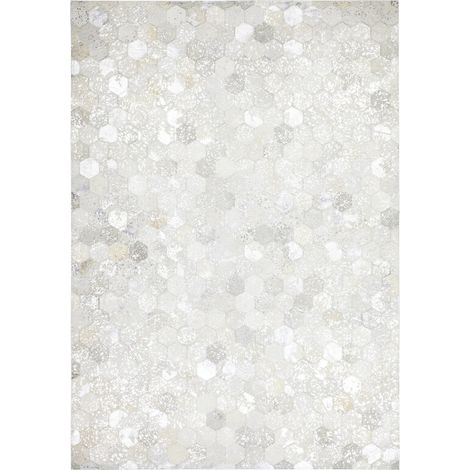 Tappeto in pelle Dazzle Grigio e Argento 80x150 cm (1/4)