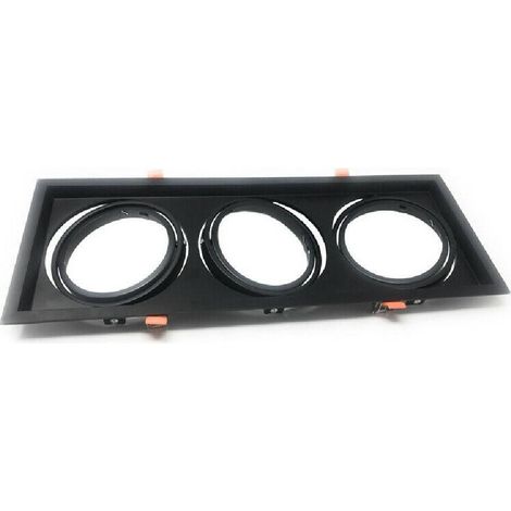 Portafaretti Incasso Triplo Per Faretto Ar111 Orientabile P-ar111-3 Noir (1/5)
