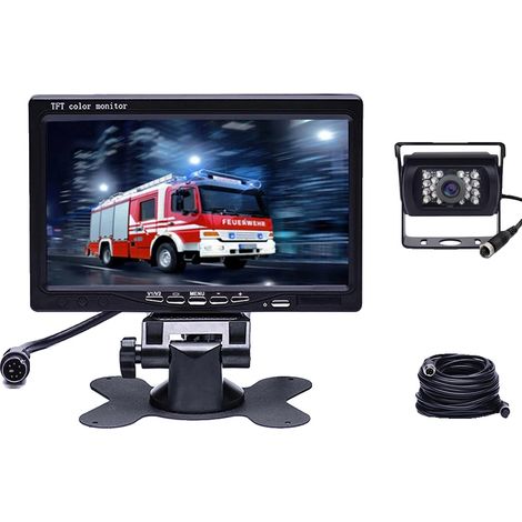 Sistema di telecamera posteriore, schermo da 7 pollici, risoluzione 800x480, doppio ingresso video, impermeabile IP67, alimentazione 12V - 24V CC. (1/5)