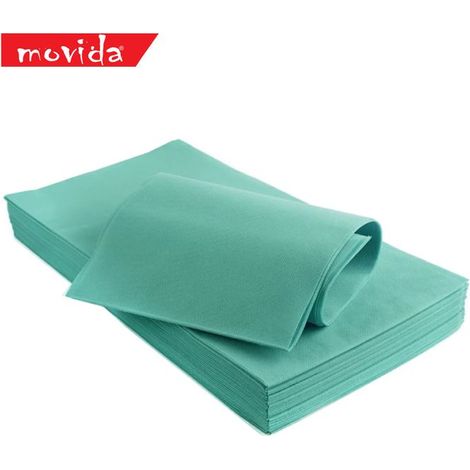 Set 25 Pezzi Tovaglia Monouso in TNT Quadrata Verde Acqua 100 x 100 cm