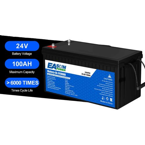 Batterie LiFePo4, capacité 100Ah, capacité de dispositif intelligent, 24V-100AH (1/2)