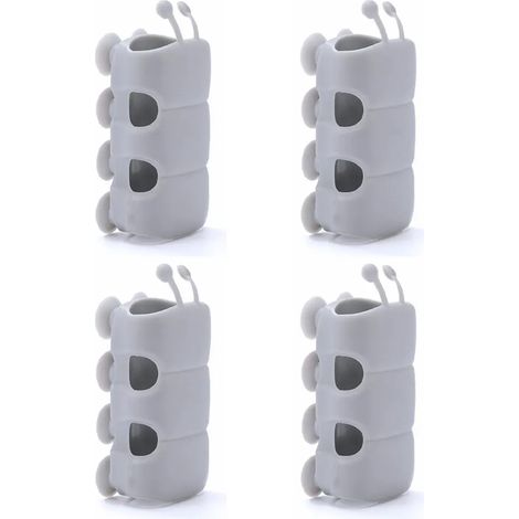 Supporto per testa doccia con ventosa, supporto per testa doccia in silicone, fissaggio per testa doccia con ventosa a muro, grigio (1/5)