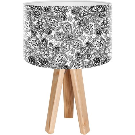 Lampe de chevet yoga foto-227 - Bois clair, blanc (1/3)