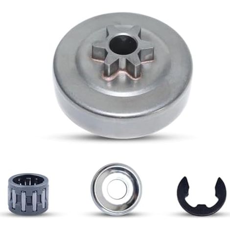 Pignon de Tambour d'Embrayage 3/8" 6 Dents pour Stihl MS170 MS181 018 017 MS180 MS250 MS210 Tronçonneuse Remplacer OEM1123 640 2003 avec E-Clip+Rondelle de Pignon+Roulement à Aiguilles (1/5)