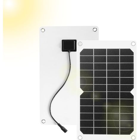 Panneau Solaire, 20W 12V Panneaux Chargeur de Batterie Chargeur Solaire Portable avec Clip de connecteur de Charge de Voiture pour Système d'éclairage (1/5)