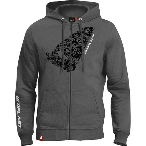 Sweat à capuche OVNI gris taille L 100 % coton - Collection 2025