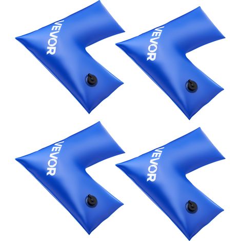 VEVOR Sac a Eau pour Bache de Piscine, Lot de 4, Sac de Lestage deAngle, 57x56,5 cm, Sacs en Tube Lestes PVC Epaisseur 0,4 mm, avec Bouchon a Visser Etanche, pour Bache de Piscine Creusee Hiver, Bleu