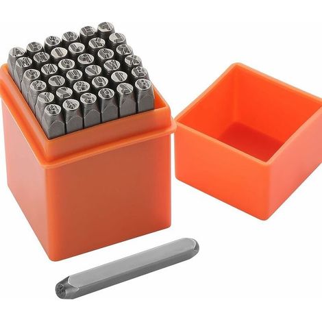 36 Pièces Lettres et Chiffres à Frapper, 3mm Poinçon Lettre Metal, A-Z et 0-9 Lettre a Frapper Metal, Chiffre à Frapper pour Estampage du Métal, du Plastique, du Bois, du Cuir (1/5)