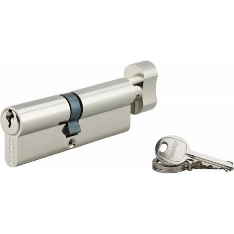 Cylindre à bouton 90 x 32 mm nickelé 3 clés (1/4)