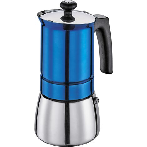 Kaffeekanne aus Edelstahl, Durchmesser 10 x 20 cm, 6 Tassen, blau Tosca / Cilio