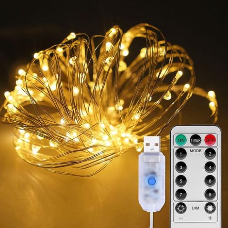 Lumière légè, 100 LED USB Fée de Noël Lumière IP65 Imperméable Lumière 8 Modes Intérieur/Outdoor/Noël Décoration avec télécommande (1/5)