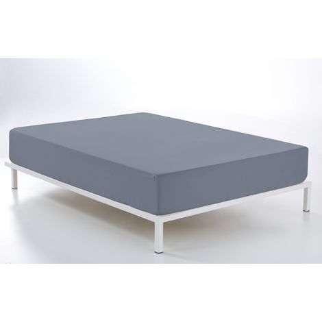 Bajera ajustable color acero - Cama de 180 (largo 210 y alto 35 cm) - 100% algodón - 200 hilos. Gramage: 125 (1/3)