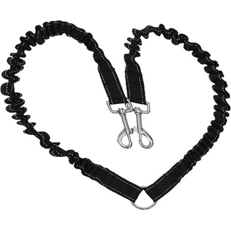 1 laisse pour 2 chiens, nylon réglable 50-80cm, boucle rotative 360°, accessoire dressage chien