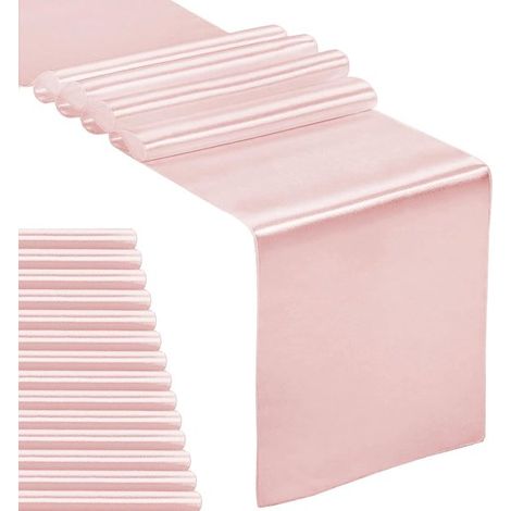 Camino de mesa – Estilo moderno – Lavable – Material de poliéster (apto para uso exterior) – Decorativo – Dimensiones: 30 x 275 cm – Verde claro (1/5)