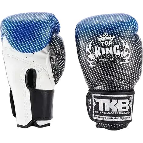 Gants de boxe thaï Top King Super Star bleus 10 oz (1/5)