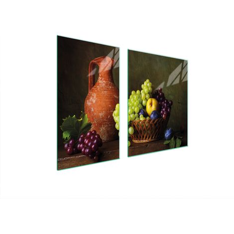 Assiette en verre et planche à découper 100x52 raisin (1/5)