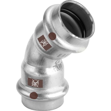 Coude à 45 degrés avec SC Temponox 1726 en acier inoxydable de 18 mm