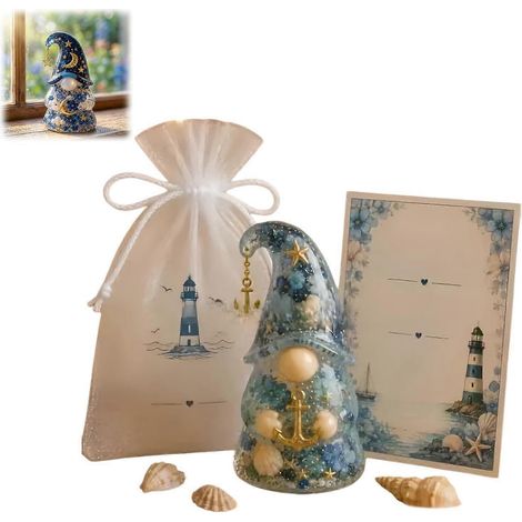 Gnomes de soutien émotionnel décoration bureau cadeau encouragement amis famille collègues - blanc bleu clair (1/5)